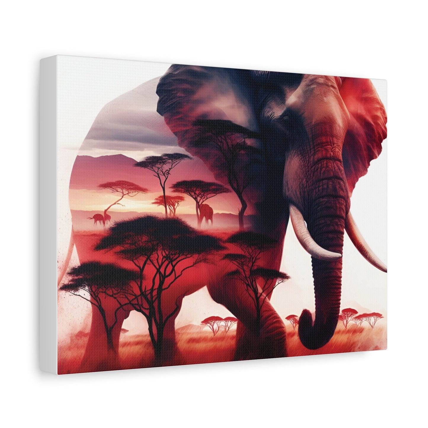 Canvas Print: African Elephant in Sunset - DS Artwork N Design