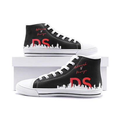 City Vibe High Top Canvas Shoes - Black and red - DS Artwork N Design