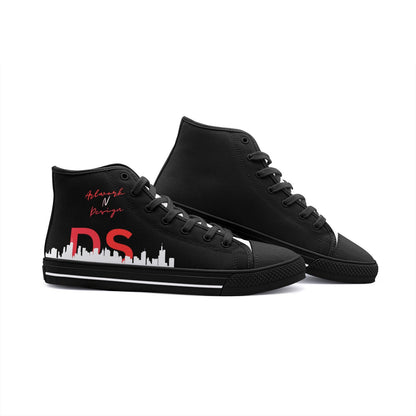 City Vibe High Top Canvas Shoes - Black and red - DS Artwork N Design