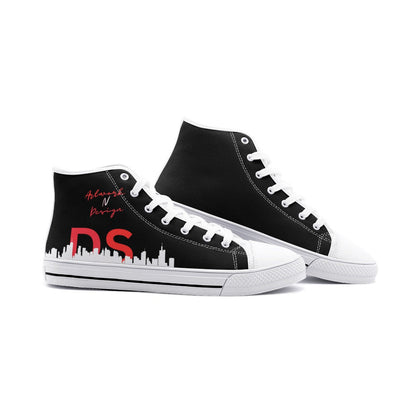 City Vibe High Top Canvas Shoes - Black and red - DS Artwork N Design