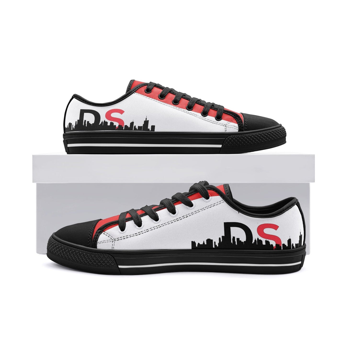 City Vibe NY Low Cut Loafers - Red and White - DS Artwork N Design