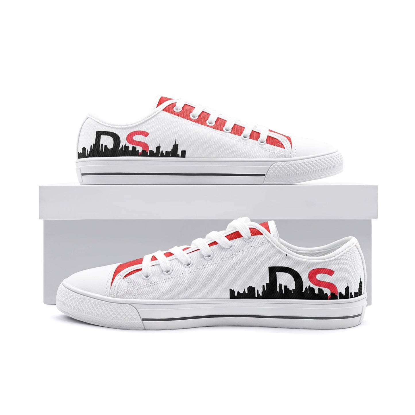 City Vibe NY Low Cut Loafers - Red and White - DS Artwork N Design