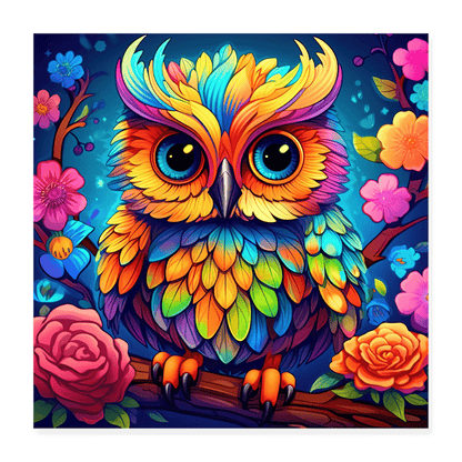Colorful Owl - Poster 16x16 - DS Artwork N Design
