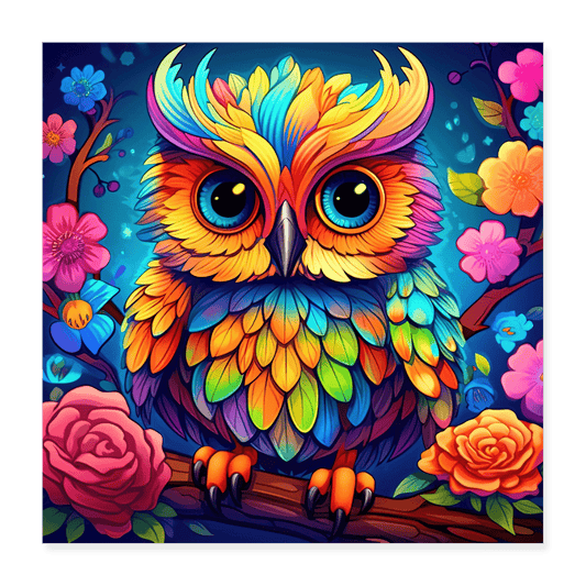 Colorful Owl - Poster 16x16 - DS Artwork N Design