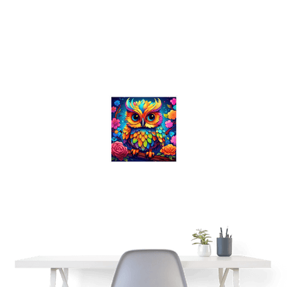 Colorful Owl - Poster 16x16 - DS Artwork N Design