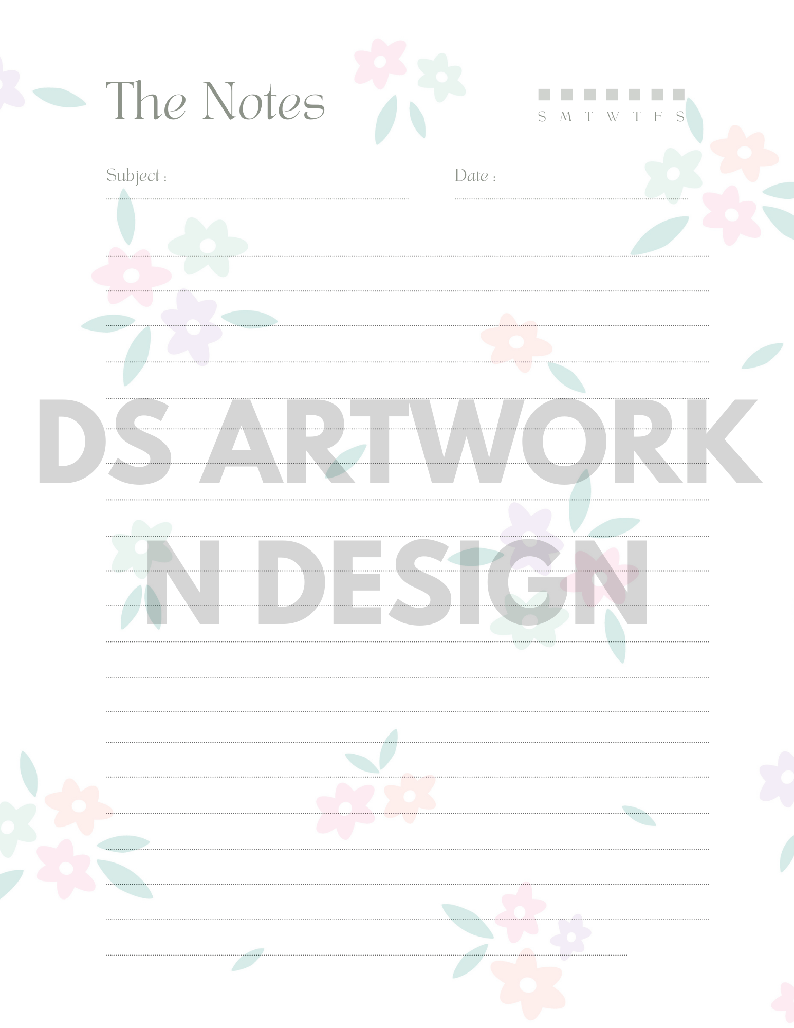 Cute Cat and Polka Dot weekly Planner - digital download - DS Artwork N Design
