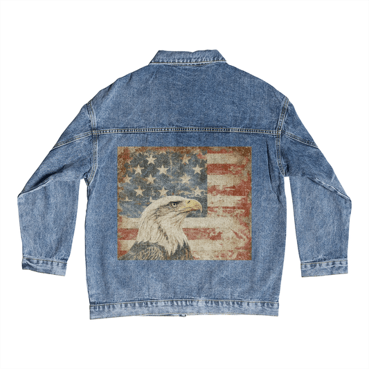 Eagle Flag - Men's Jean Jacket - DS Artwork N Design
