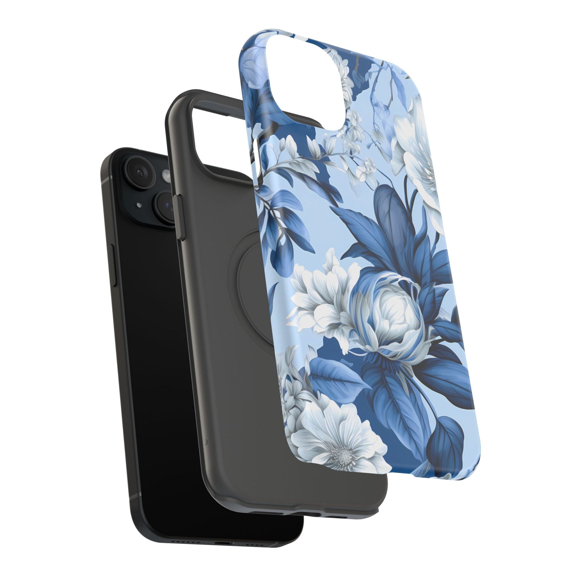 Elegant Blue Floral Phone Case - DS Artwork N Design