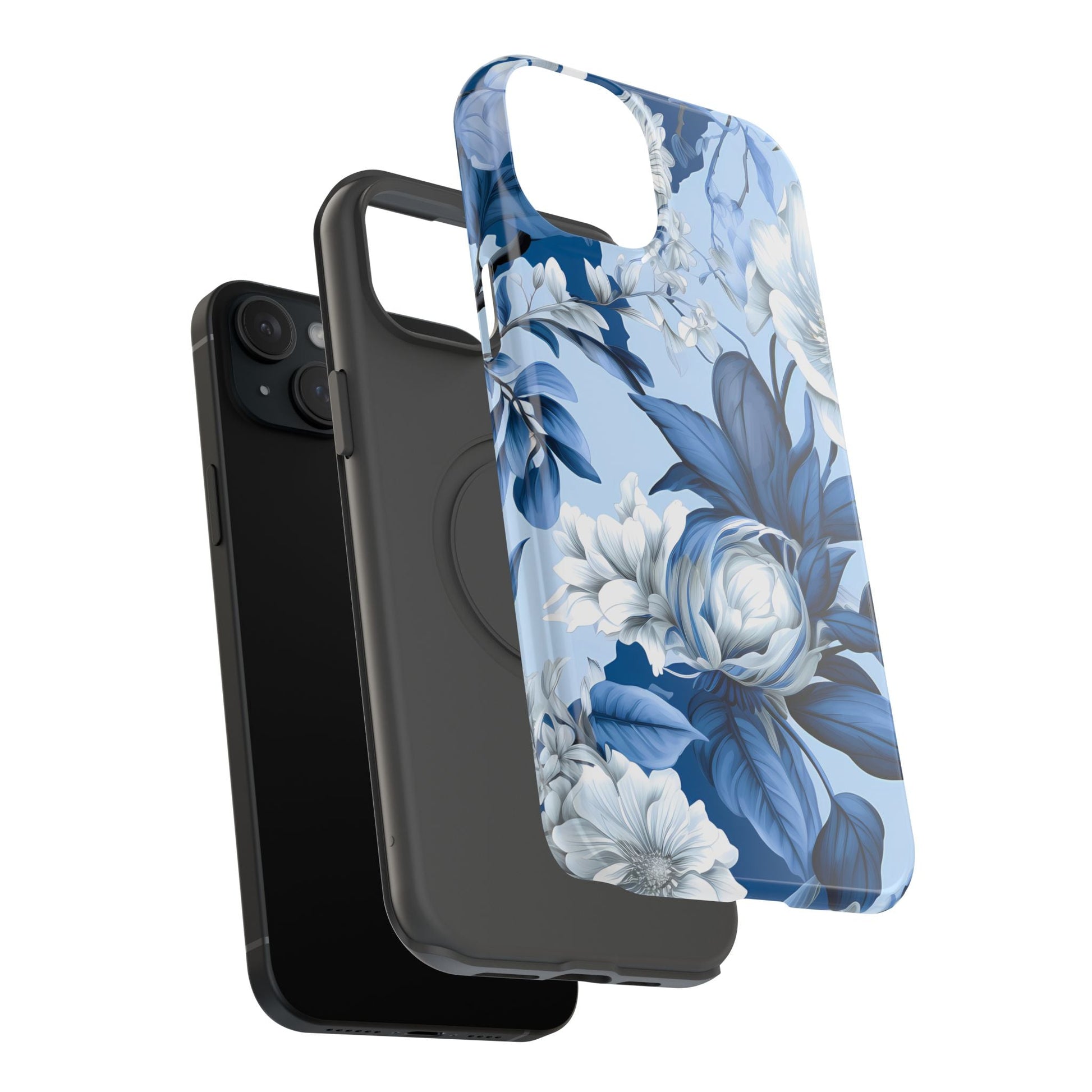 Elegant Blue Floral Phone Case - DS Artwork N Design