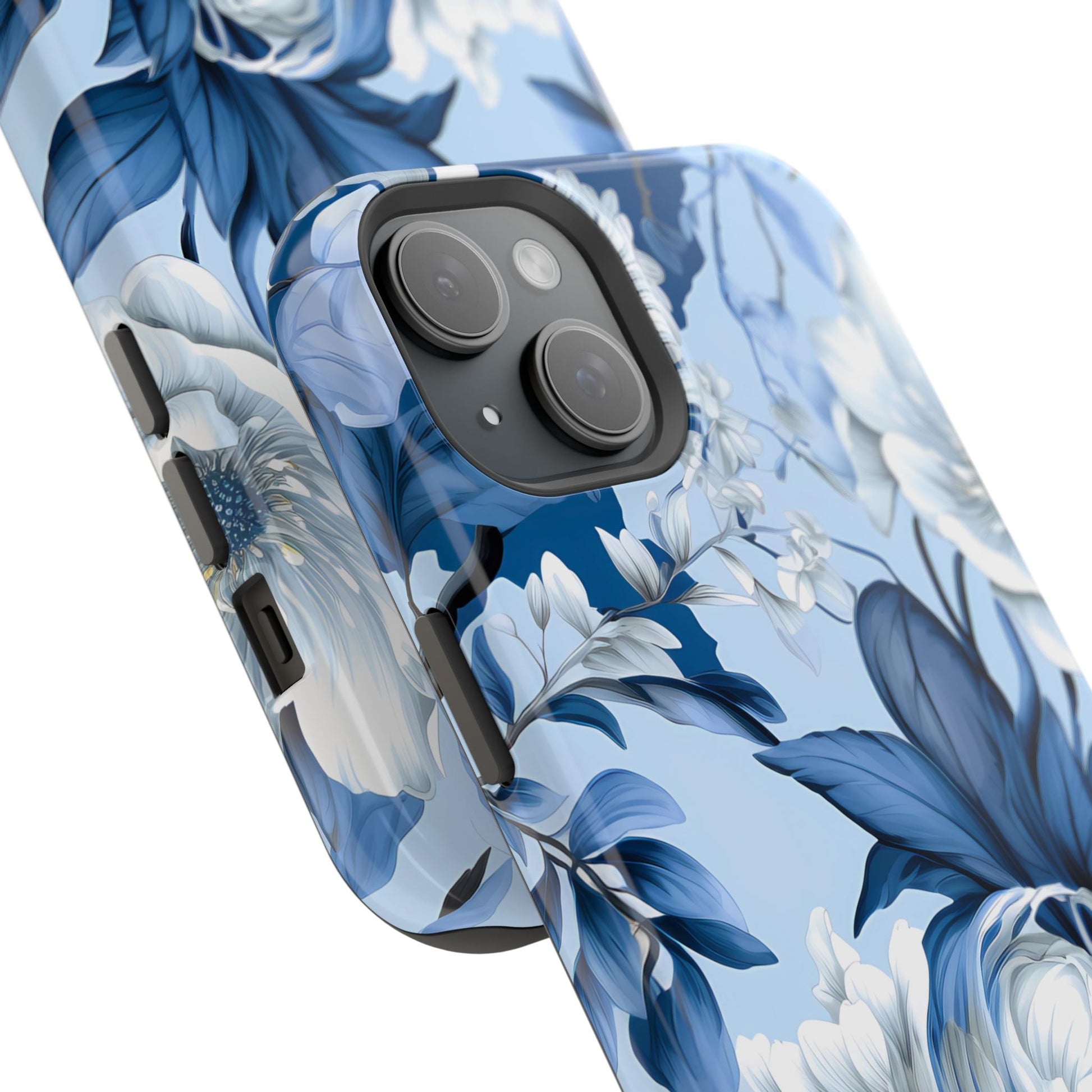Elegant Blue Floral Phone Case - DS Artwork N Design