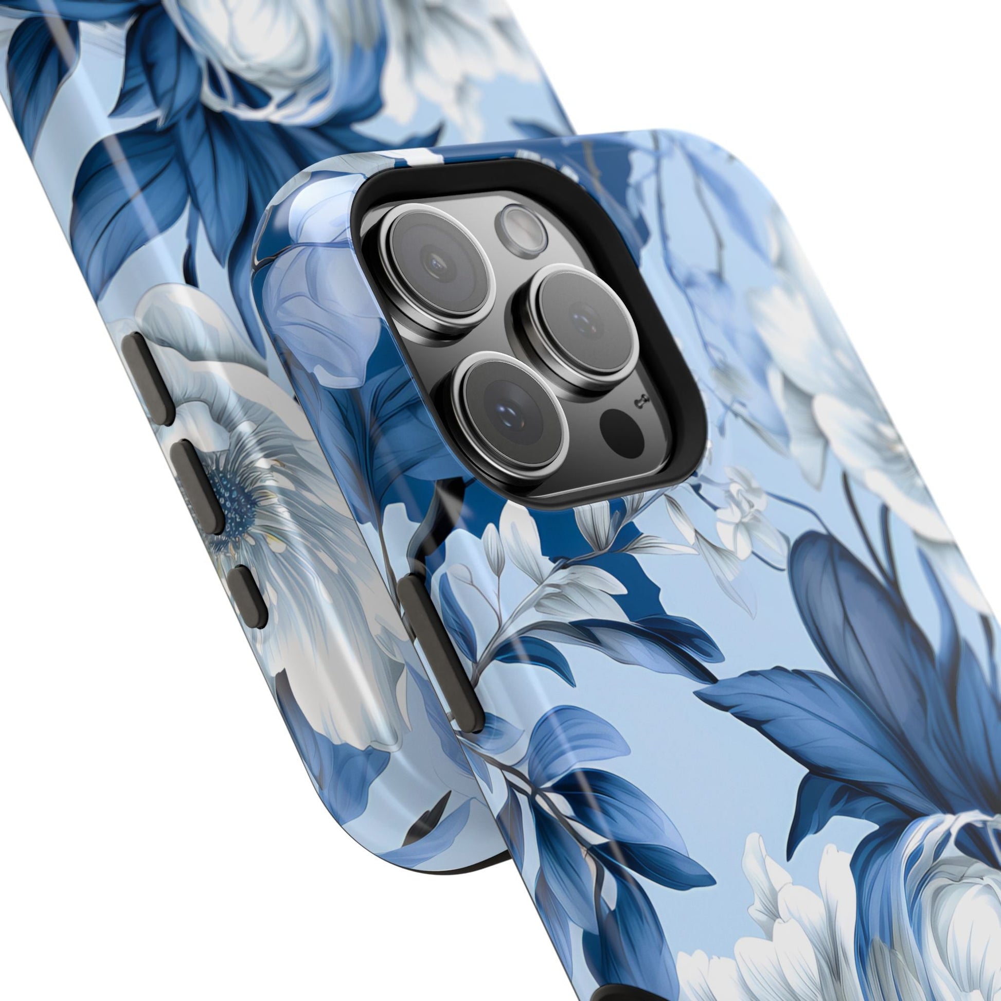 Elegant Blue Floral Phone Case - DS Artwork N Design