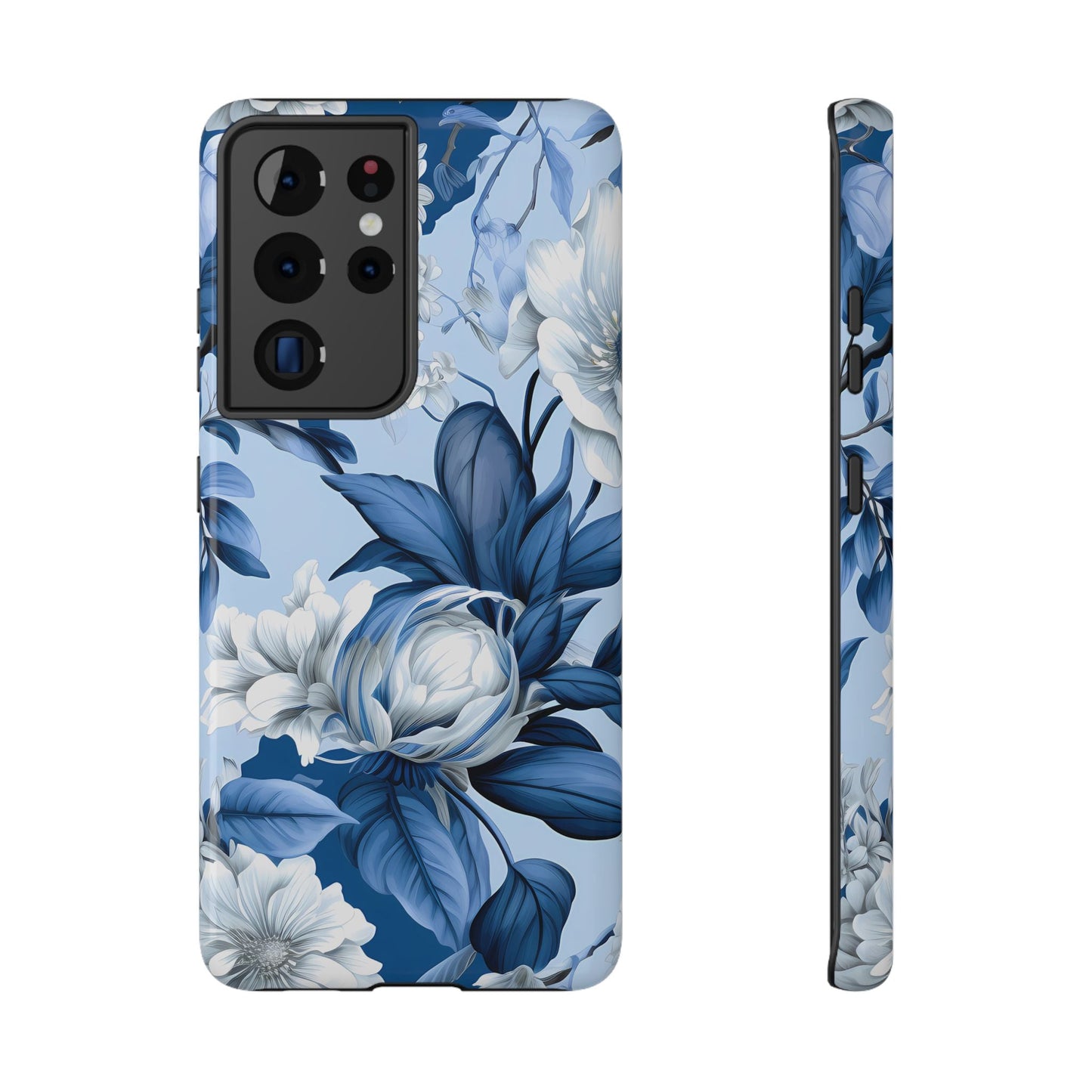 Elegant Blue Floral Phone Case - DS Artwork N Design