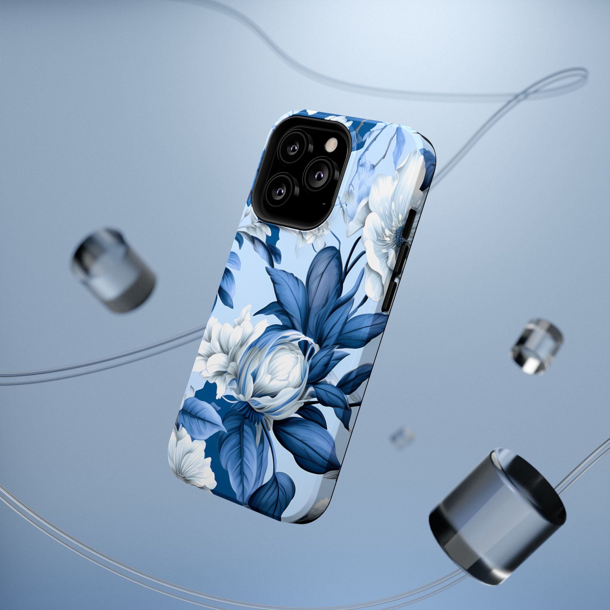 Elegant Blue Floral Phone Case - DS Artwork N Design