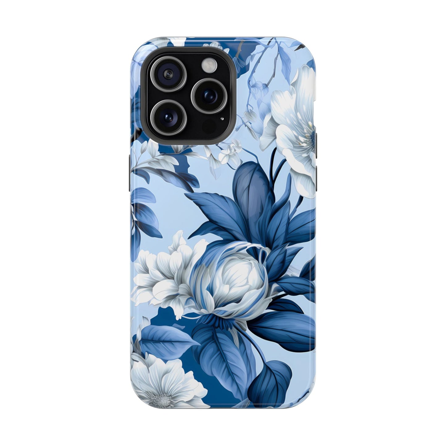 Elegant Blue Floral Phone Case - DS Artwork N Design