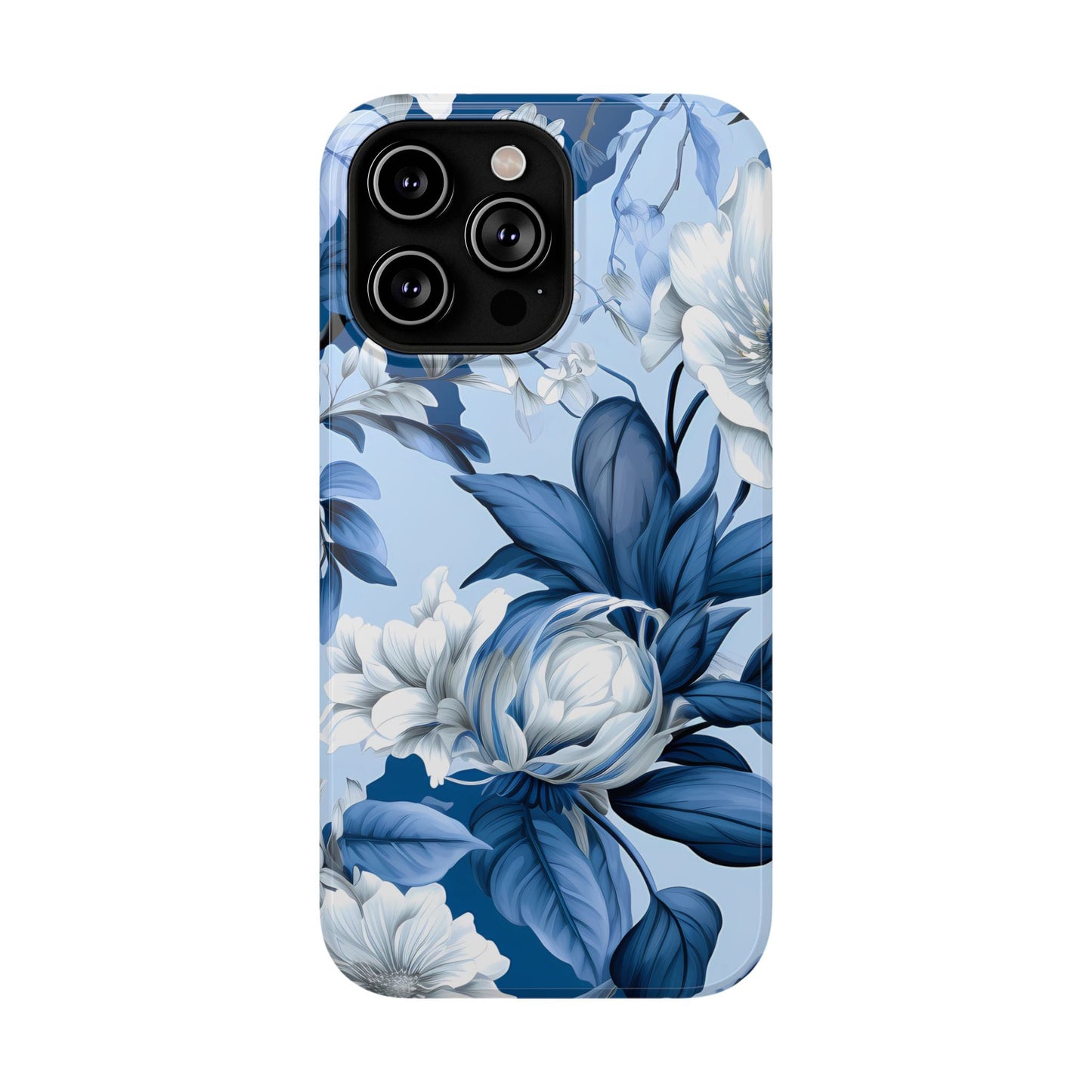 Elegant Blue Floral Phone Case - DS Artwork N Design
