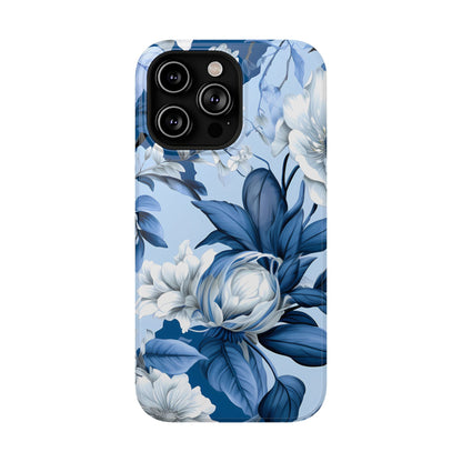 Elegant Blue Floral Phone Case - DS Artwork N Design