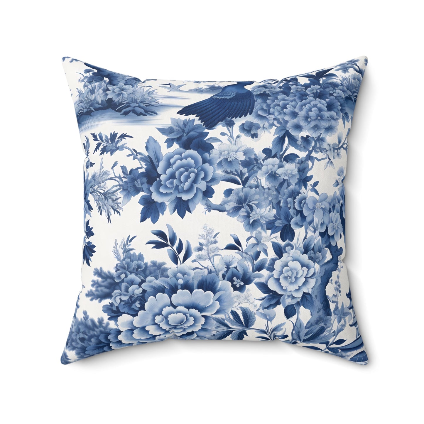 Elegant Floral Decorative Pillow | Blue and White - DS Artwork N Design