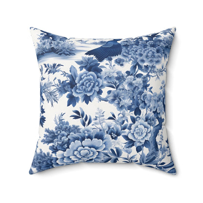 Elegant Floral Decorative Pillow | Blue and White - DS Artwork N Design