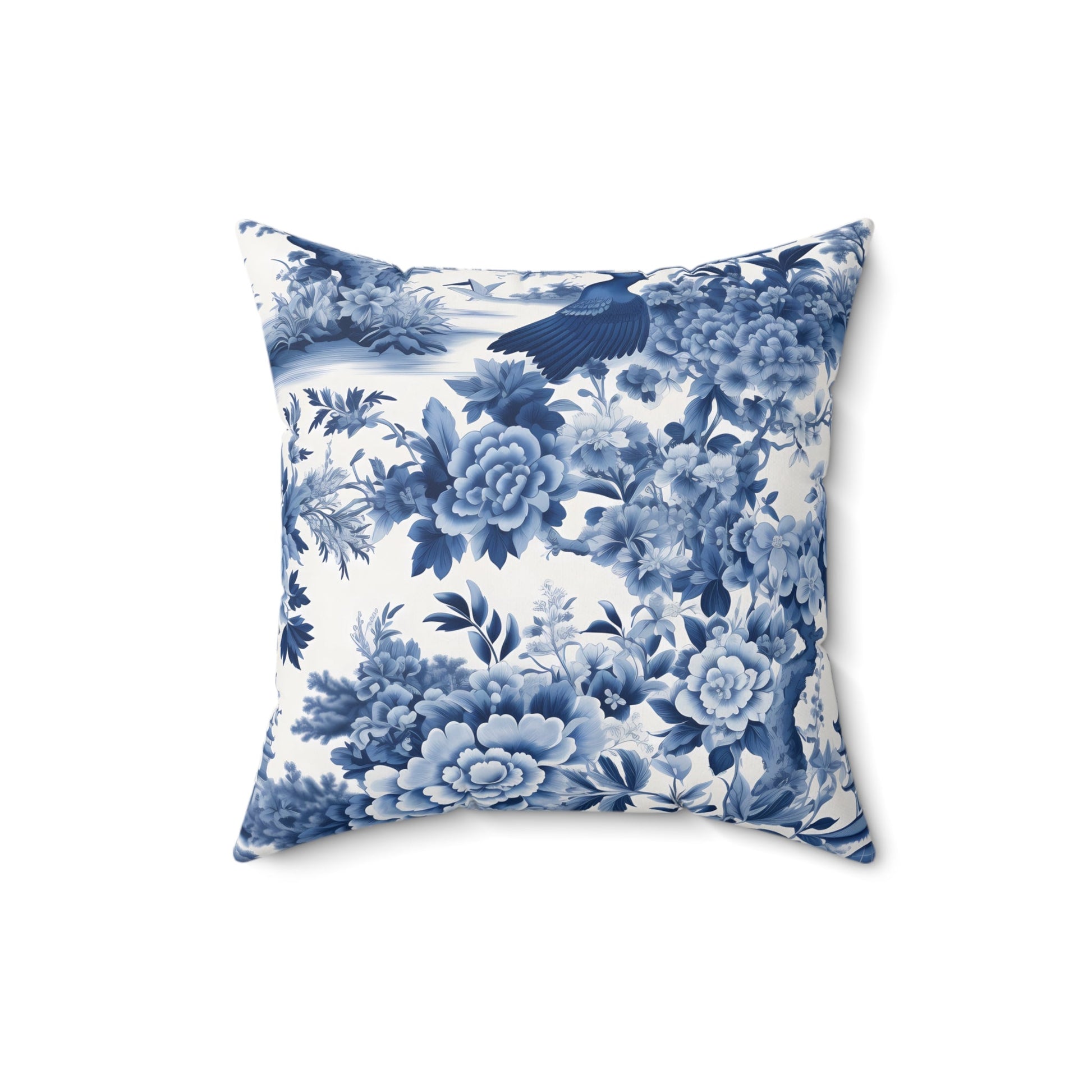 Elegant Floral Decorative Pillow | Blue and White - DS Artwork N Design