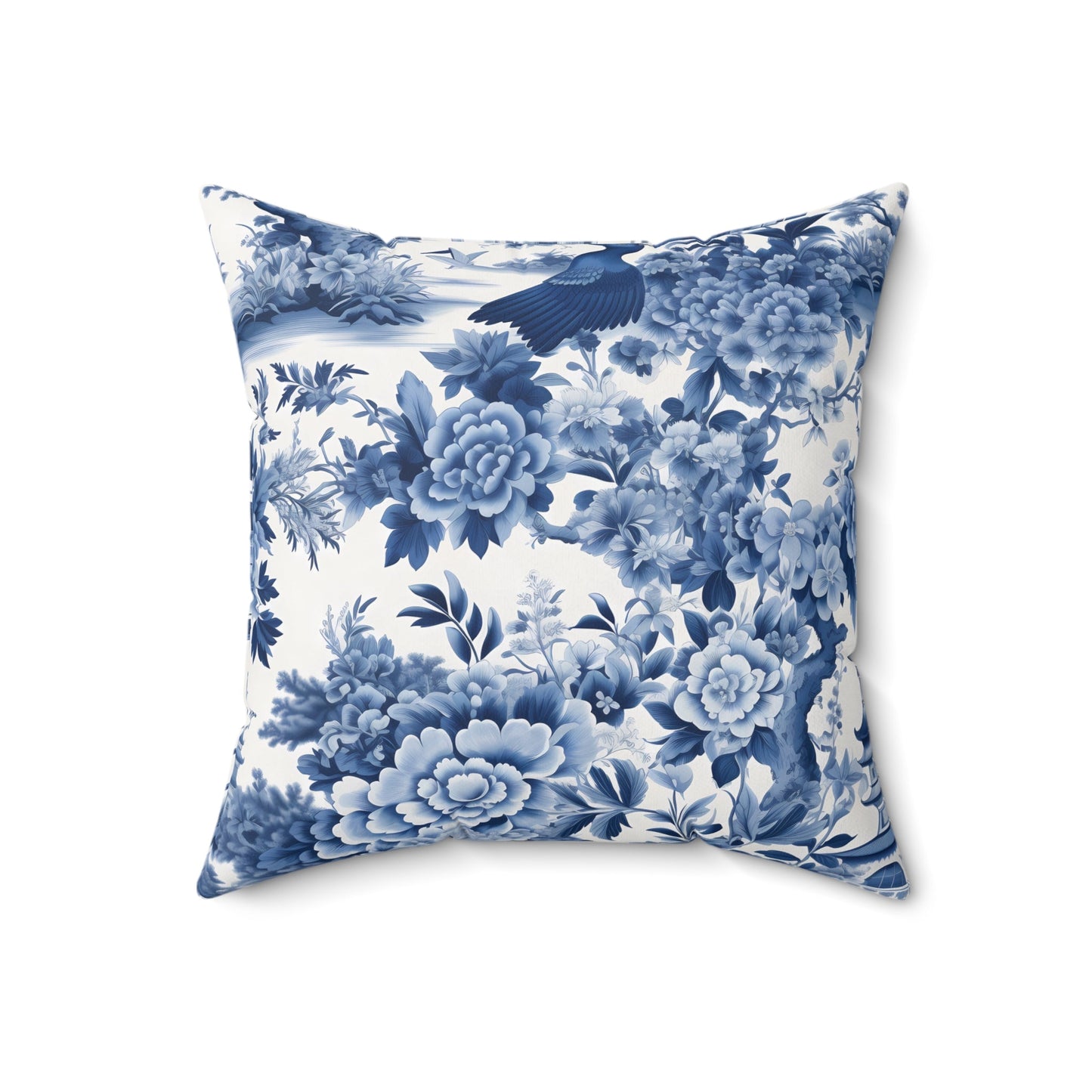 Elegant Floral Decorative Pillow | Blue and White - DS Artwork N Design