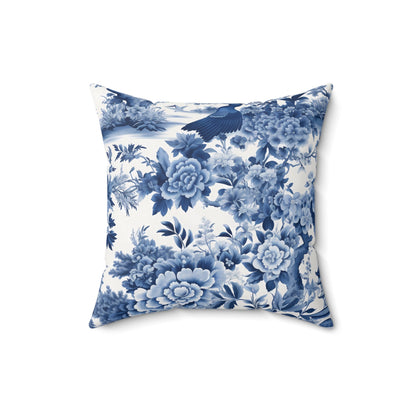 Elegant Floral Decorative Pillow | Blue and White - DS Artwork N Design