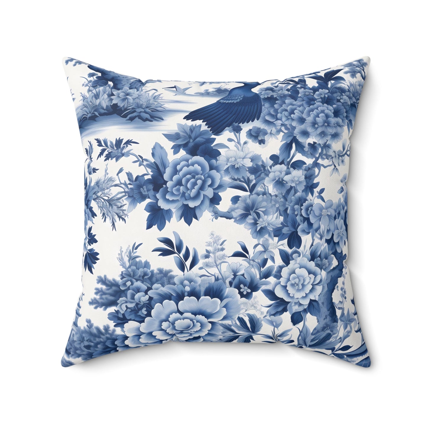 Elegant Floral Decorative Pillow | Blue and White - DS Artwork N Design