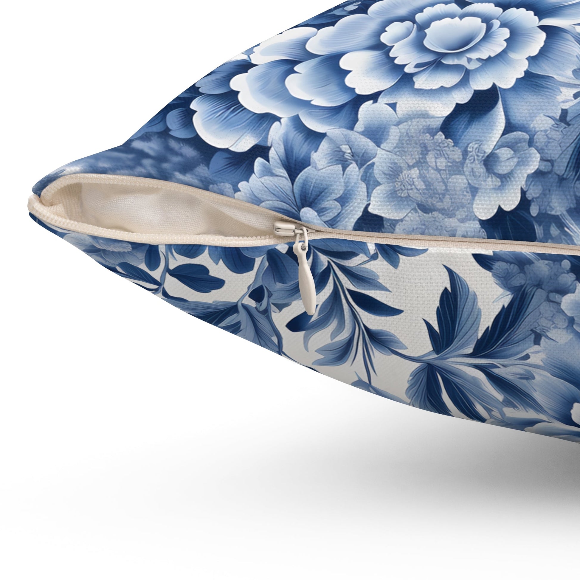 Elegant Floral Decorative Pillow | Blue and White - DS Artwork N Design
