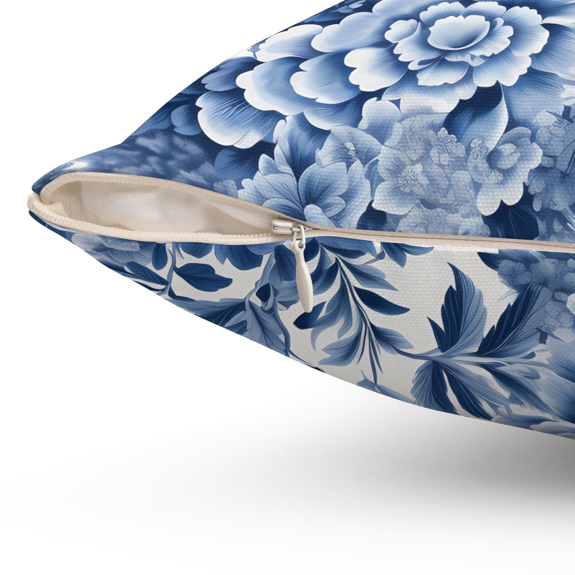 Elegant Floral Decorative Pillow | Blue and White - DS Artwork N Design