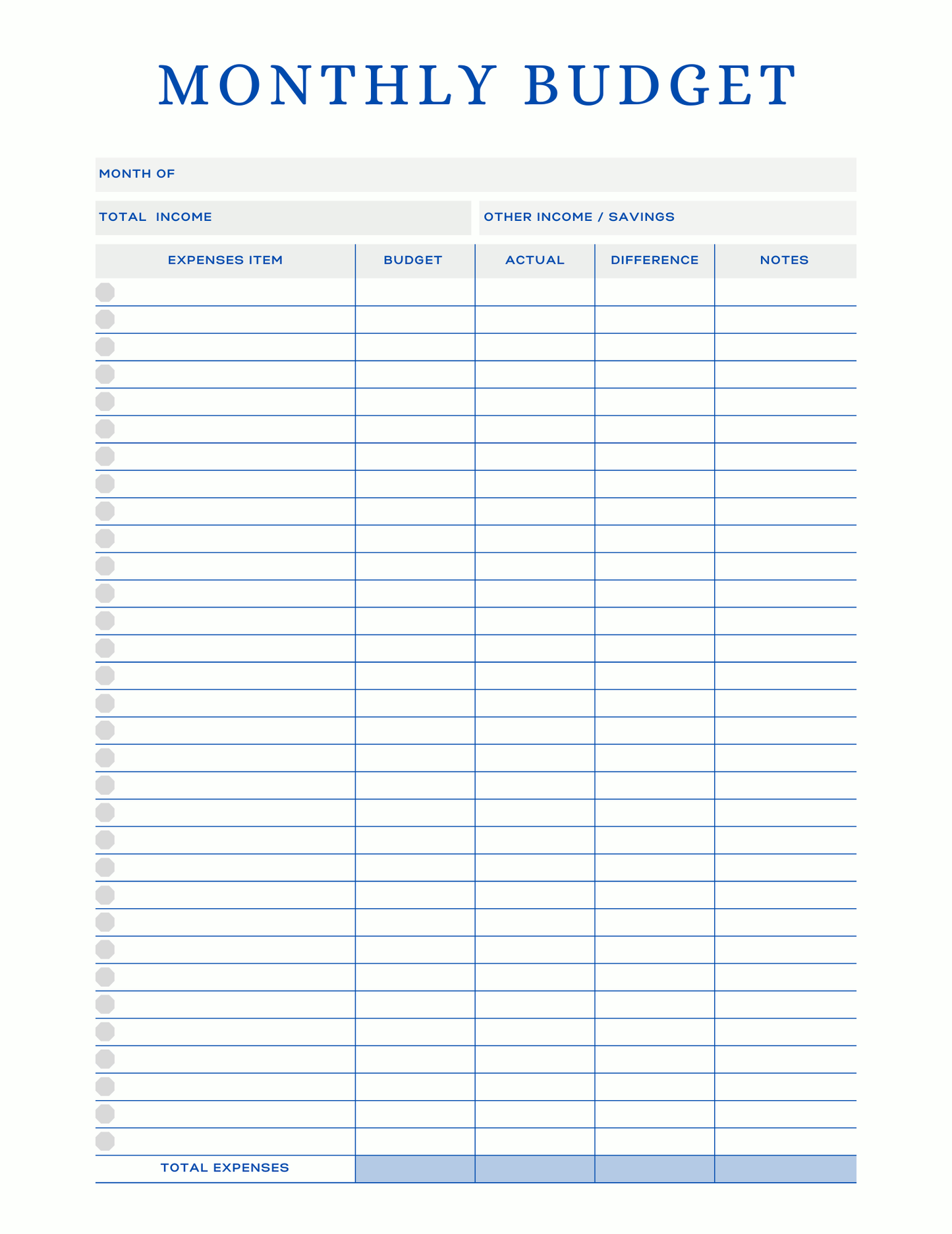 Free Multiple Monthly Budget Planner - Digital - DS Artwork N Design
