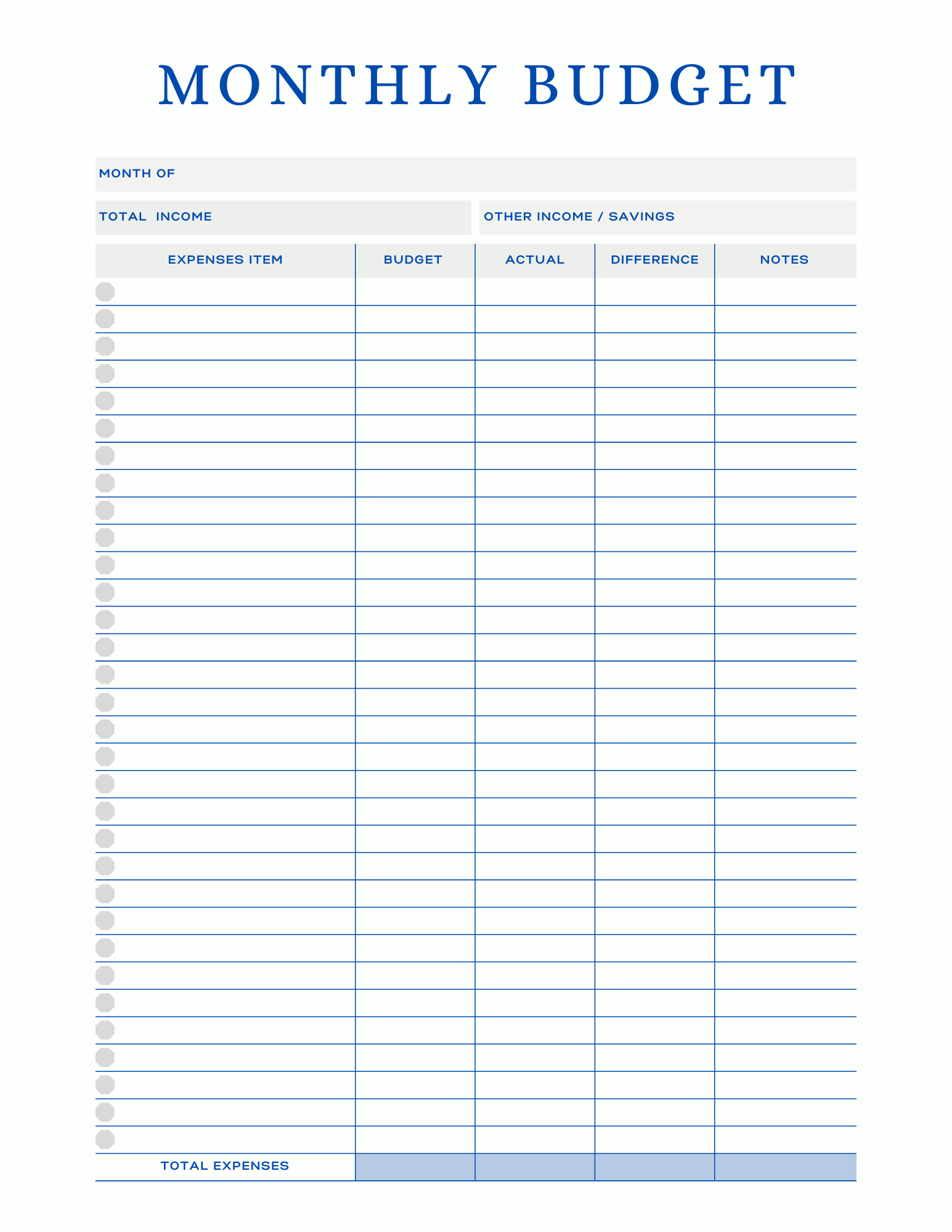 Free Multiple Monthly Budget Planner - Digital - DS Artwork N Design