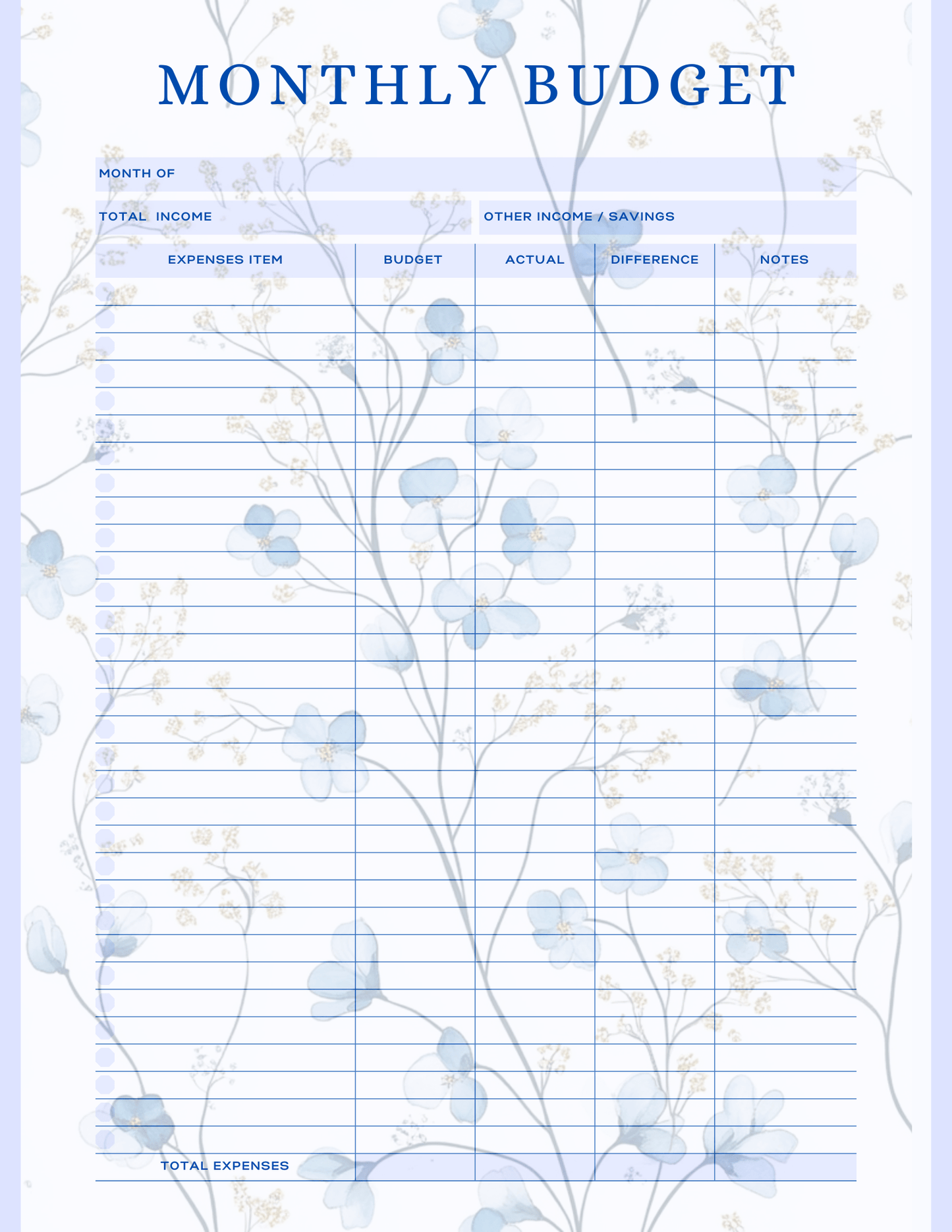 Free Multiple Monthly Budget Planner - Digital - DS Artwork N Design