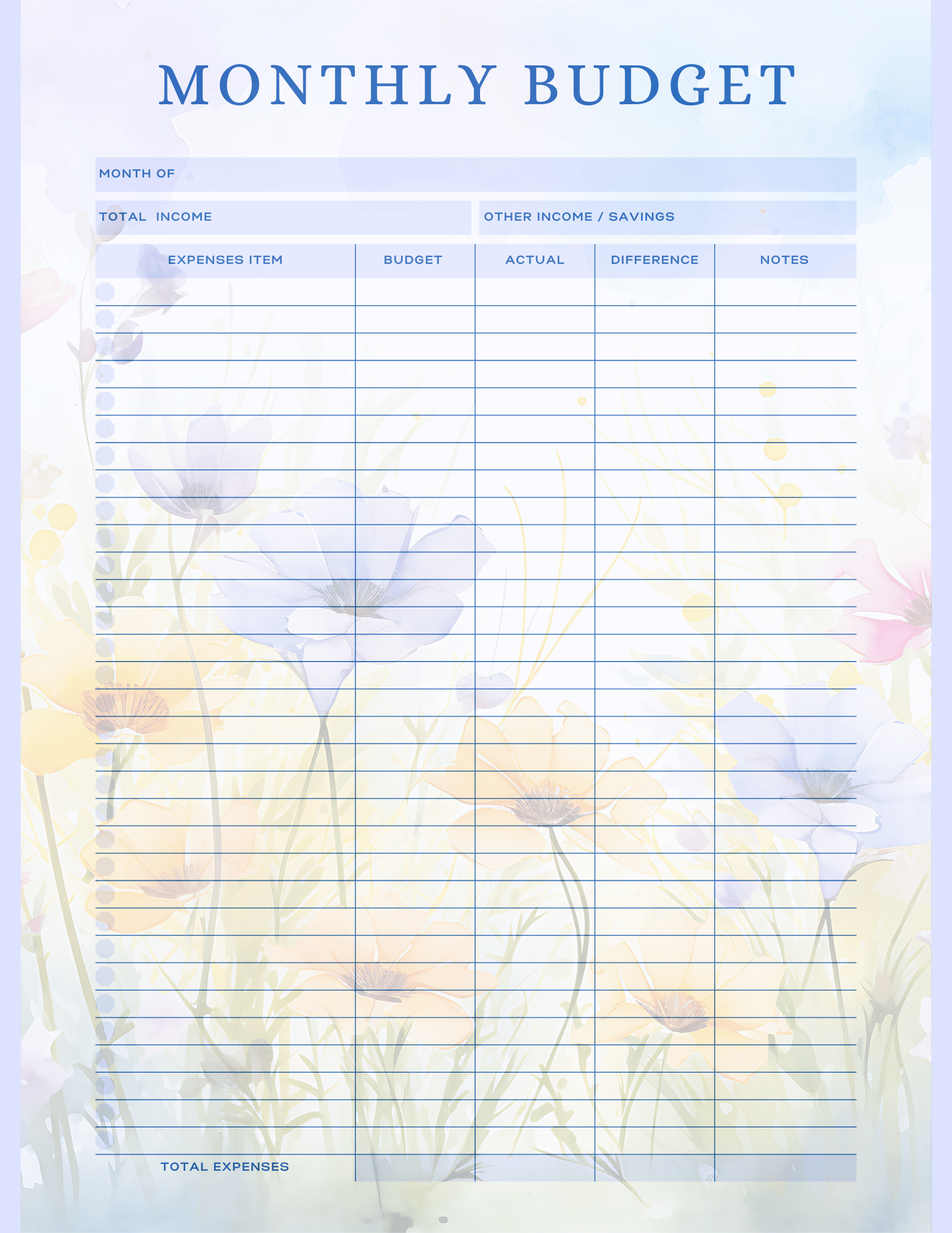 Free Multiple Monthly Budget Planner - Digital - DS Artwork N Design