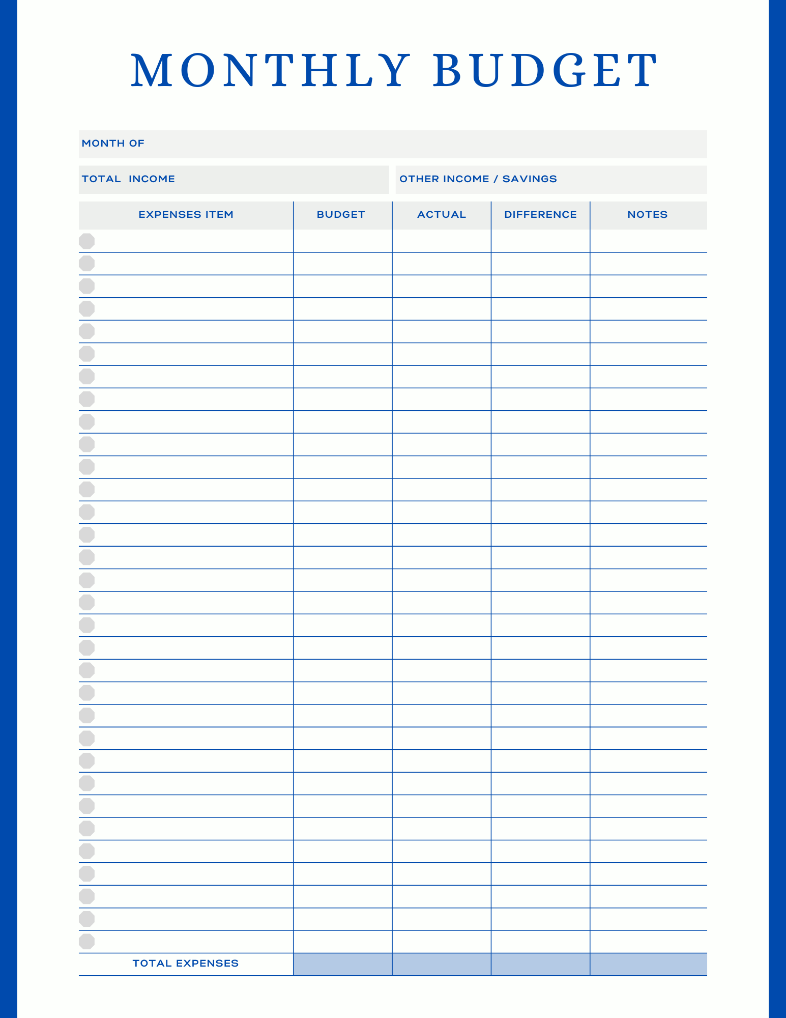 Free Multiple Monthly Budget Planner - Digital - DS Artwork N Design