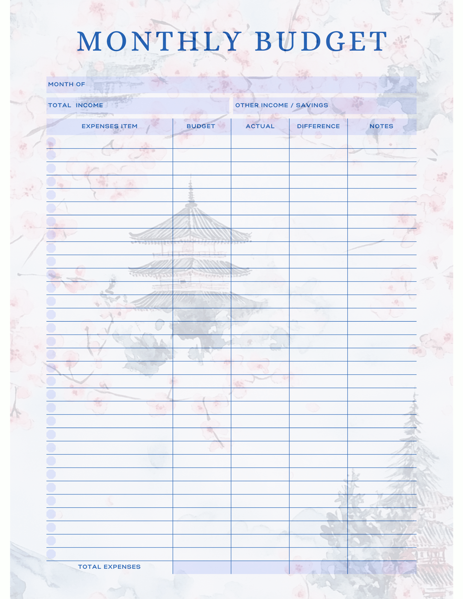 Free Multiple Monthly Budget Planner - Digital - DS Artwork N Design