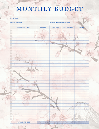 Free Multiple Monthly Budget Planner - Digital - DS Artwork N Design