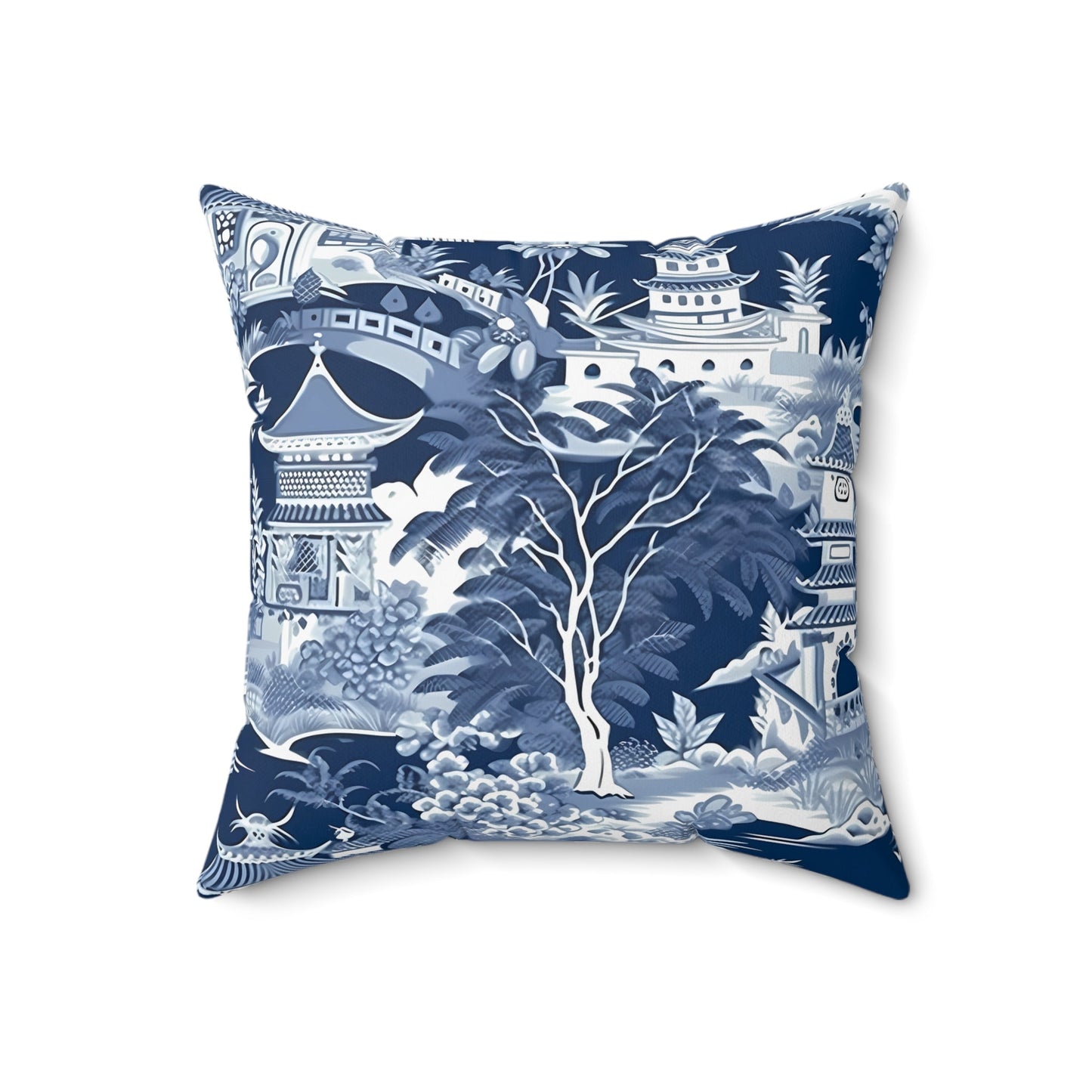 Navy Floral Decorative Pillow - DS Artwork N Design