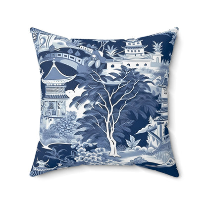 Navy Floral Decorative Pillow - DS Artwork N Design