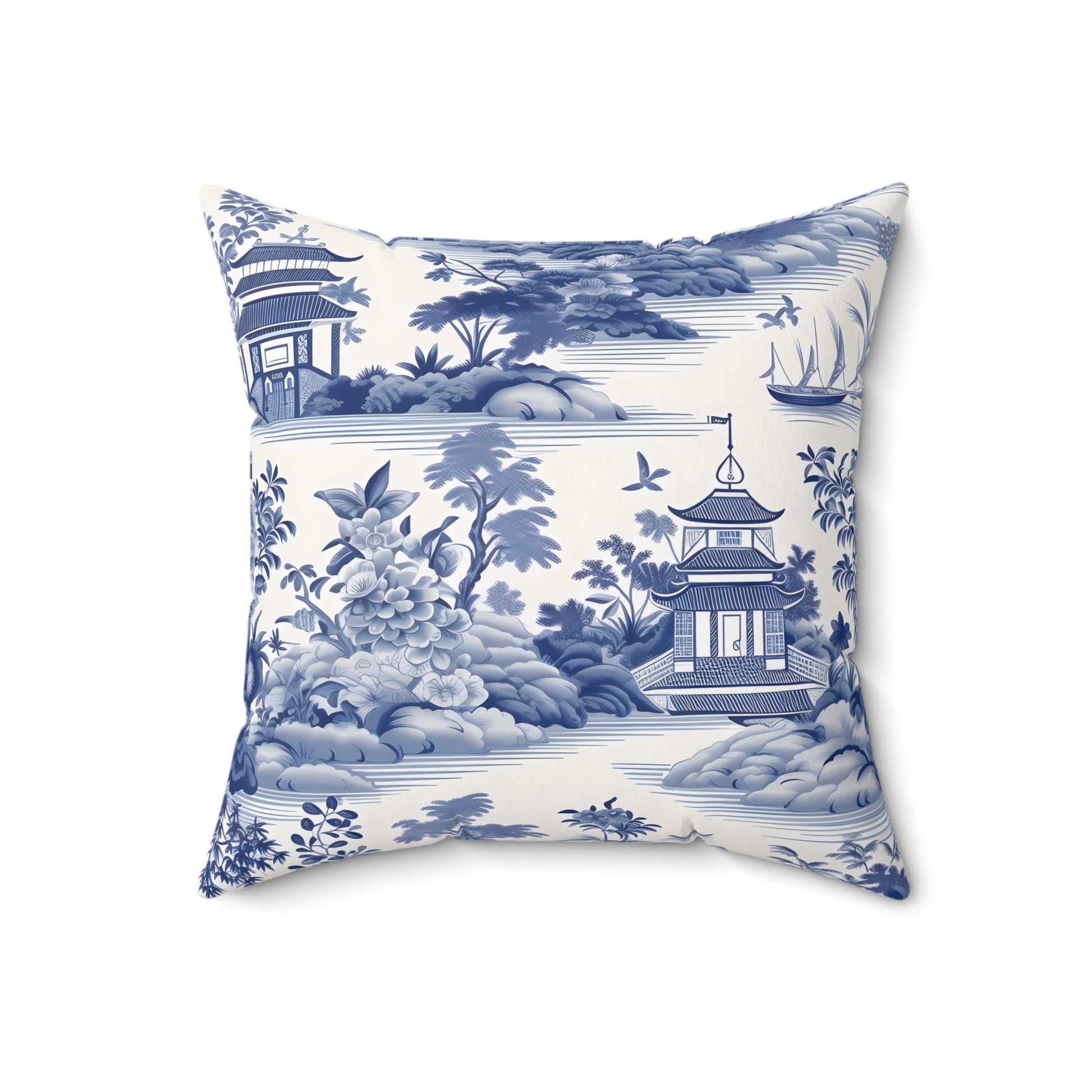 Navy Floral Decorative Pillow - DS Artwork N Design