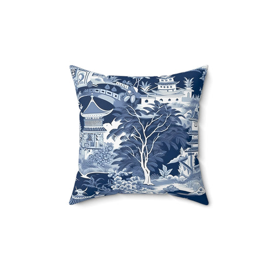 Navy Floral Decorative Pillow - DS Artwork N Design