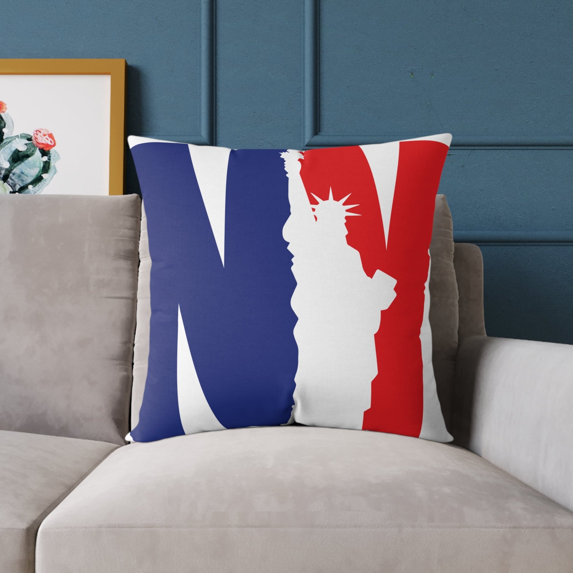 New York Statue of Liberty Poly Canvas Pillow - DS Artwork N Design