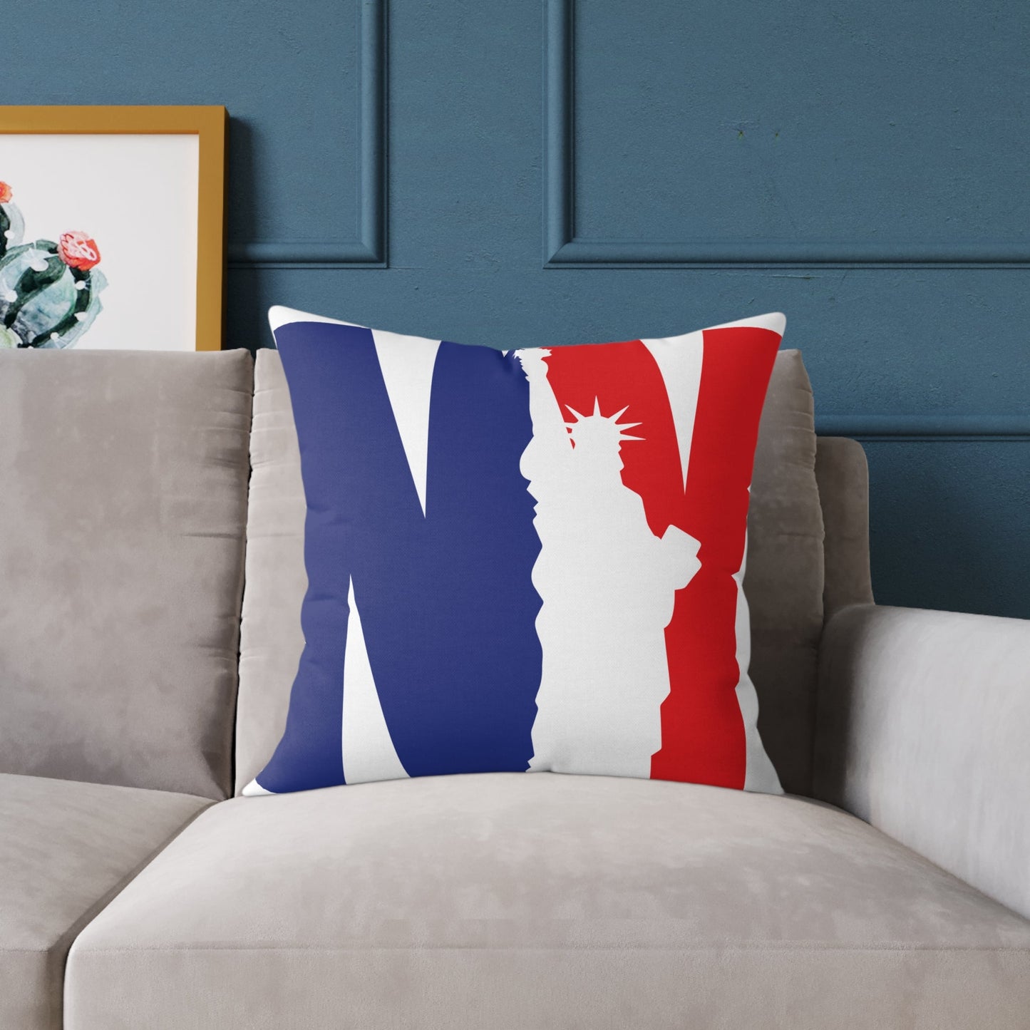 New York Statue of Liberty Poly Canvas Pillow - DS Artwork N Design