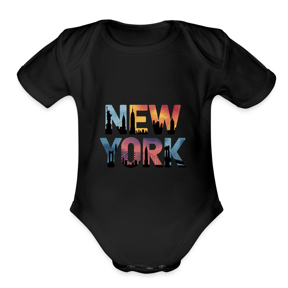 NY Color - Organic Short Sleeve Baby Bodysuit - DS Artwork N Design