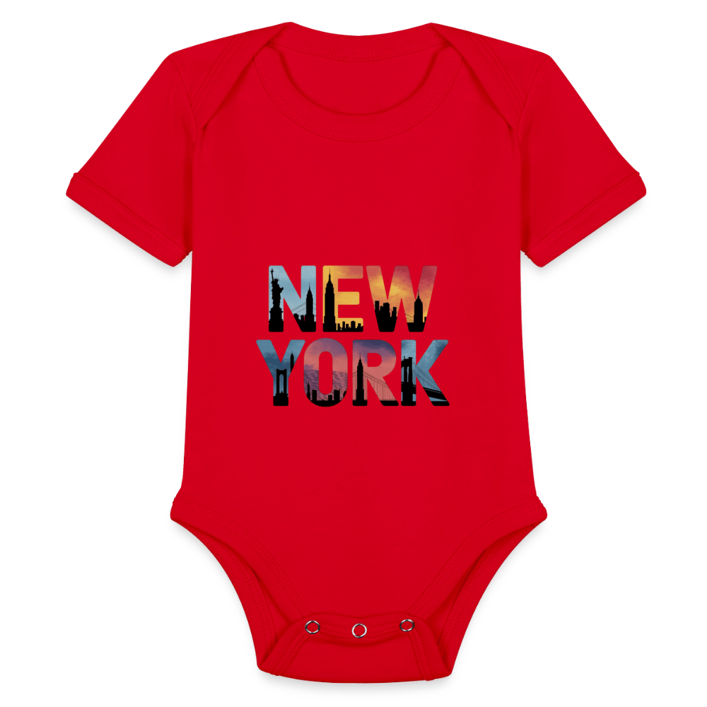 NY Color - Organic Short Sleeve Baby Bodysuit - DS Artwork N Design