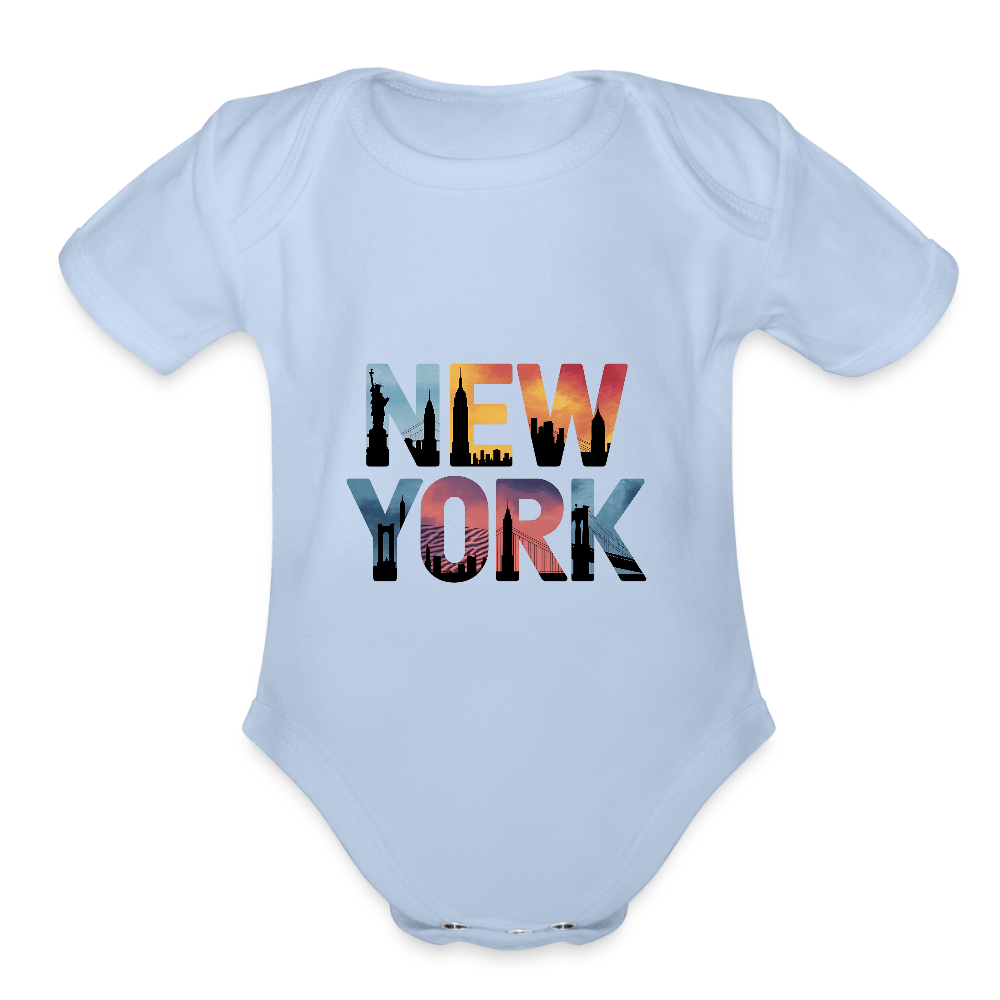 NY Color - Organic Short Sleeve Baby Bodysuit - DS Artwork N Design