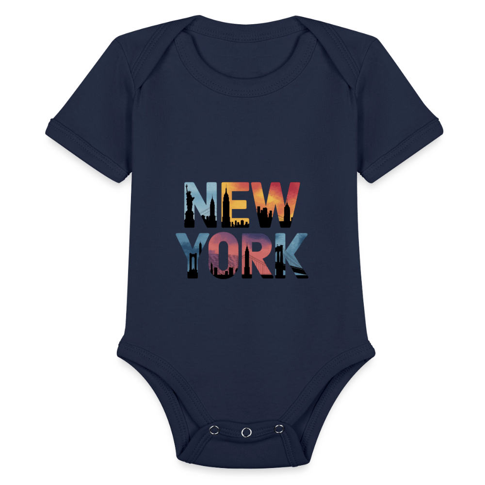 NY Color - Organic Short Sleeve Baby Bodysuit - DS Artwork N Design