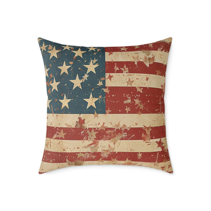 Patriotic Eagle Throw Pillow - Vintage American Flag Design - DS Artwork N Design