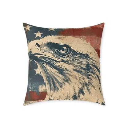 Patriotic Eagle Throw Pillow - Vintage American Flag Design - DS Artwork N Design