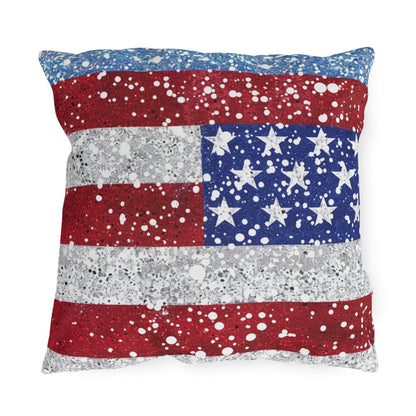 Patriotic Outdoor Pillow - American Flag Design - DS Artwork N Design