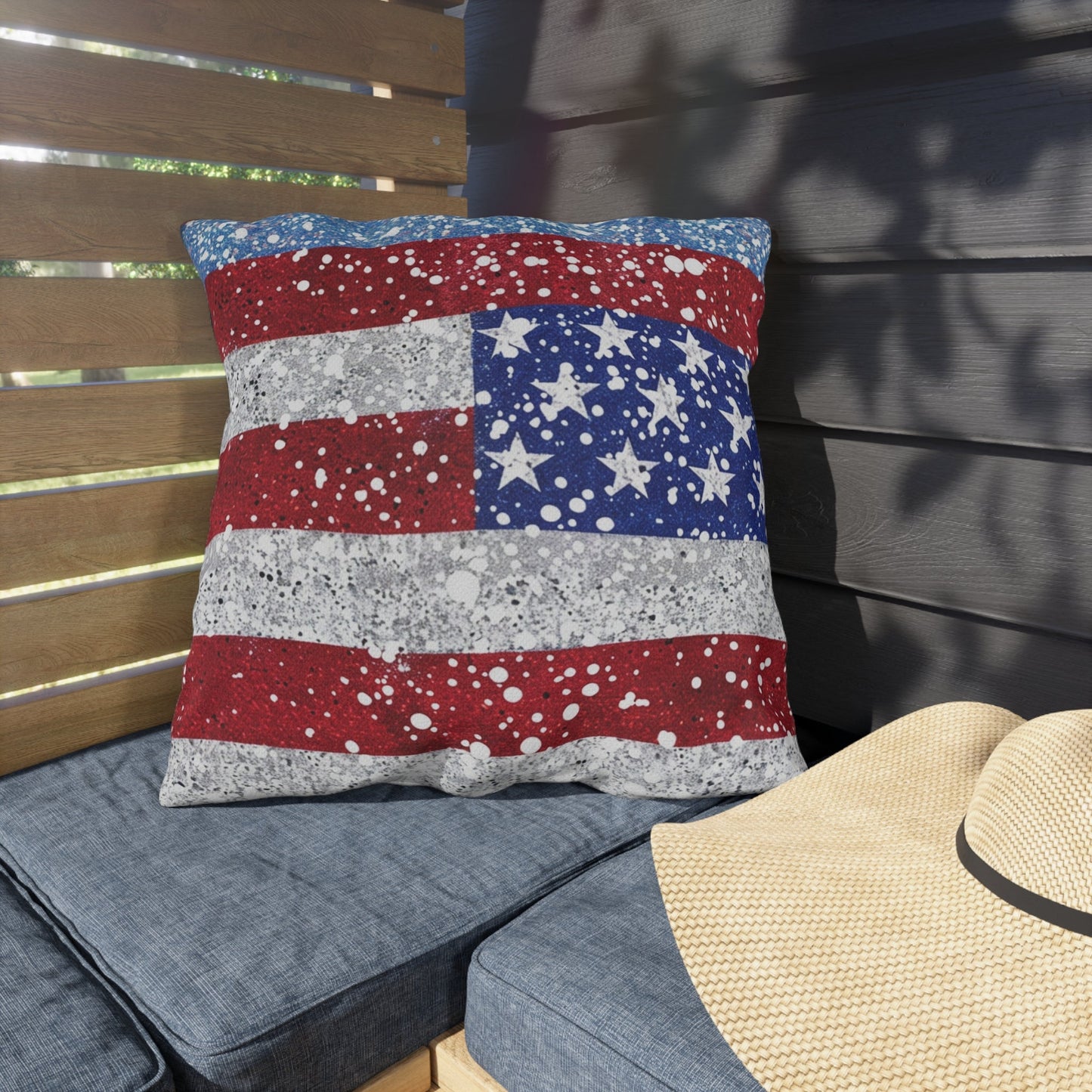 Patriotic Outdoor Pillow - American Flag Design - DS Artwork N Design