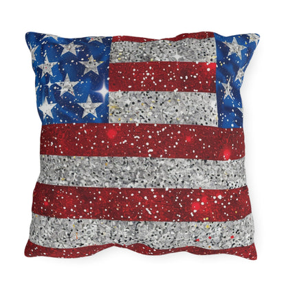 Patriotic Outdoor Pillow - American Flag Design - DS Artwork N Design